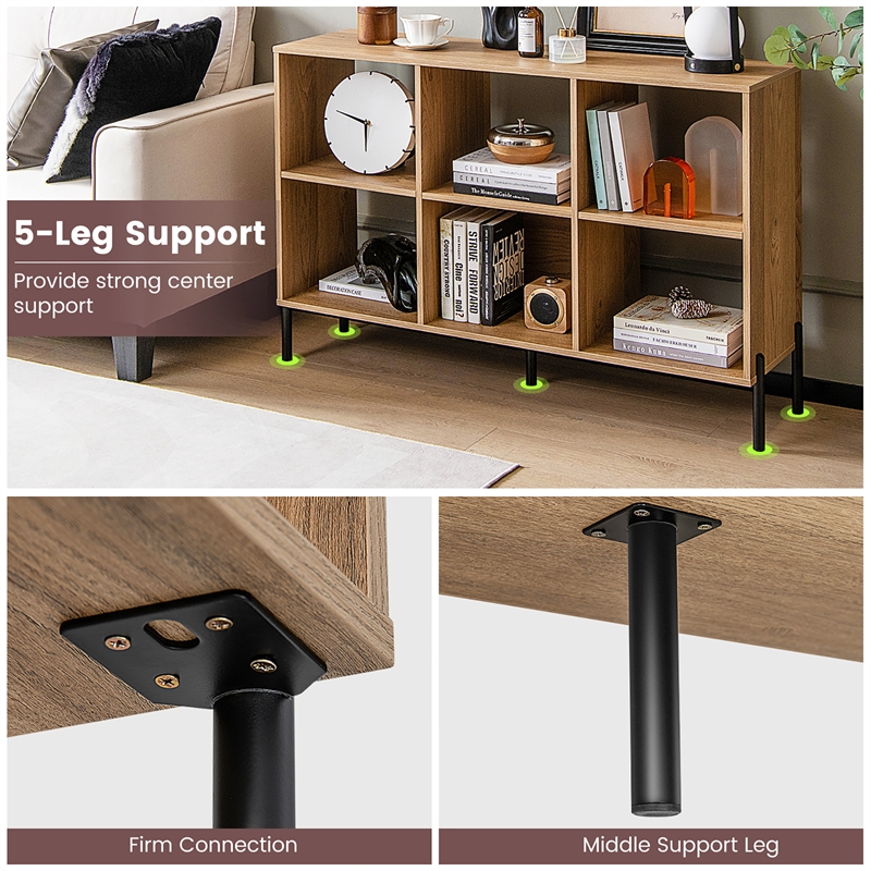 6 Cube Storage Shelf Organizer Bookcase Square Cubby Cabinet Bedroom Natural