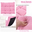 Adjustable 14 Position Floor Chair Folding Lazy Gaming Sofa Chair Cushioned Pink