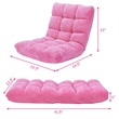 Adjustable 14 Position Floor Chair Folding Lazy Gaming Sofa Chair Cushioned Pink