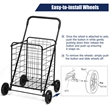 Folding Shopping Cart Utility Trolley Portable For Grocery Black