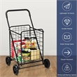 Folding Shopping Cart Utility Trolley Portable For Grocery Black