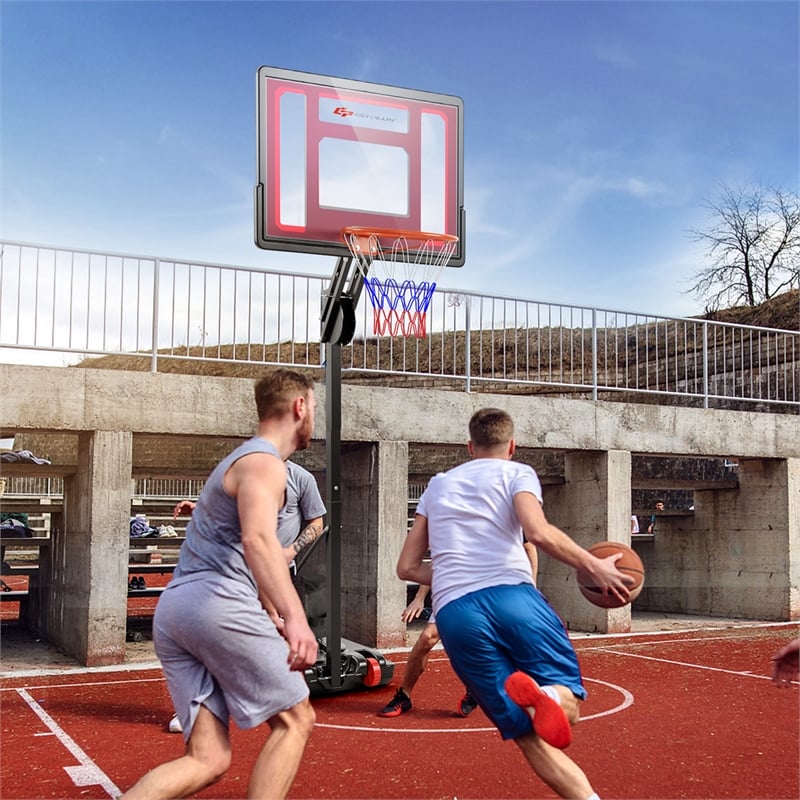 Portable Basketball Hoop System Adjustable w/Weight Bag Black