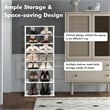 Patented 7 Tier Double Rows Shoe Rack Vertical Wooden Organizer White