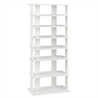 Patented 7 Tier Double Rows Shoe Rack Vertical Wooden Organizer White
