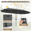 13FT Double sided Patio Umbrella w/Crank Handle Umbrella Base Gray