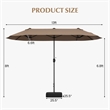 13FT Double sided Patio Umbrella w/Crank Handle Umbrella Base Tan