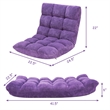 Adjustable 14 Position Floor Chair Folding Lazy Gaming Sofa Cushioned Purple