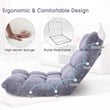 Adjustable 14 Position Floor Chair Folding Lazy Gaming Sofa Cushioned Gray