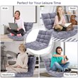 Adjustable 14 Position Floor Chair Folding Lazy Gaming Sofa Cushioned Gray