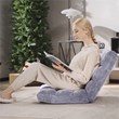 Adjustable 14 Position Floor Chair Folding Lazy Gaming Sofa Cushioned Gray