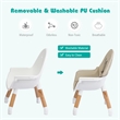 Baby High Chair Infant Wooden Convertible Chair 5 Point Seat Belt Khaki