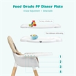 Baby High Chair Infant Wooden Convertible Chair 5 Point Seat Belt Khaki