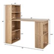 Computer Desk Writing  Workstation Office 6 Tier Storage Shelves Natural