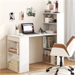 Computer Desk Writing  Workstation Office 6 Tier Storage Shelves White