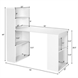Computer Desk Writing  Workstation Office 6 Tier Storage Shelves White