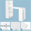 Computer Desk Writing  Workstation Office 6 Tier Storage Shelves White