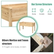 Wooden Raised Vegetable Garden Bed Elevated Grow Planter Natural