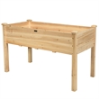 Wooden Raised Vegetable Garden Bed Elevated Grow Planter Natural