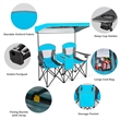 Portable Folding Camping Canopy Chairs w/ Cup Holder Blue