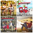 Portable Folding Camping Canopy Chairs w/ Cup Holder Red