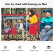 Portable Folding Camping Canopy Chairs w/ Cup Holder Red