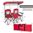 Portable Folding Camping Canopy Chairs w/ Cup Holder Red