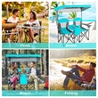 Portable Folding Camping Canopy Chairs w/ Cup Holder Turquoise