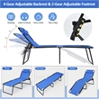Folding Lounge Chaise High Recline W/Adjustable Backrest Navy