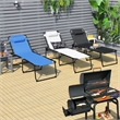 Folding Lounge Chaise High Recline W/Adjustable Backrest Navy