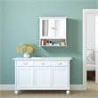 Bathroom Double Mirror Door Storage Medicine Cabinet White
