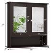 Bathroom Double Mirror Door Storage Medicine Cabinet Brown