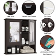 Bathroom Double Mirror Door Storage Medicine Cabinet Brown
