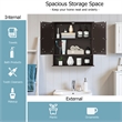 Bathroom Double Mirror Door Storage Medicine Cabinet Brown