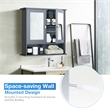Bathroom Double Mirror Door Storage Medicine Cabinet Grey