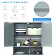 Bathroom Double Mirror Door Storage Medicine Cabinet Grey