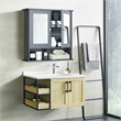 Bathroom Double Mirror Door Storage Medicine Cabinet Grey