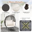 Patio Oversized Rattan Wicker Egg Chair Lounge Basket 4 Cushion White
