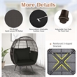 Patio Oversized Rattan Wicker Egg Chair Lounge Basket 4 Cushion Black