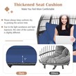 Patio Oversized Rattan Wicker Egg Chair Lounge Basket 4 Cushion Navy