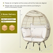 Patio Oversized Rattan Egg Chair Lounge Basket for Indoor Outdoor