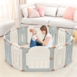 Foldable Baby Playpen 14 Panels Kids Activity Play Beige