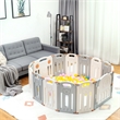 Foldable Baby Playpen 14 Panels Kids Activity Play Beige