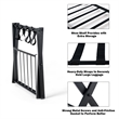 Folding Metal Luggage Rack Suitcase Shoe Holder with Shelf Black