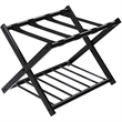Folding Metal Luggage Rack Suitcase Shoe Holder with Shelf Black
