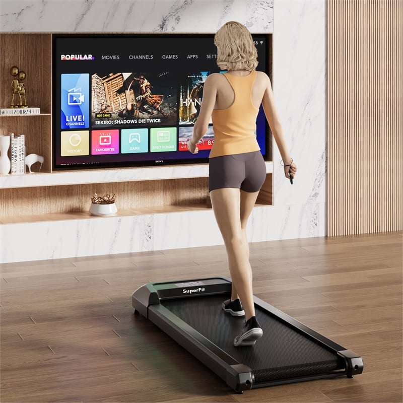 Walking Pad w/265 lbs Capacity Remote Control Treadmill Black