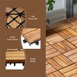 27PCS Patio Interlocking Tiles Acacia Slat Wood Garden Natural