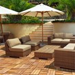 27PCS Patio Interlocking Tiles Acacia Slat Wood Garden Natural
