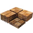 27PCS Patio Interlocking Tiles Acacia Slat Wood Garden Natural