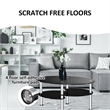 Tempered Glass Oval Side Coffee Table Shelf Chrome Base Black