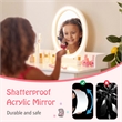 Vanity Set with Lighted Mirror Chair 2 Color LED Lighting Makeup White
